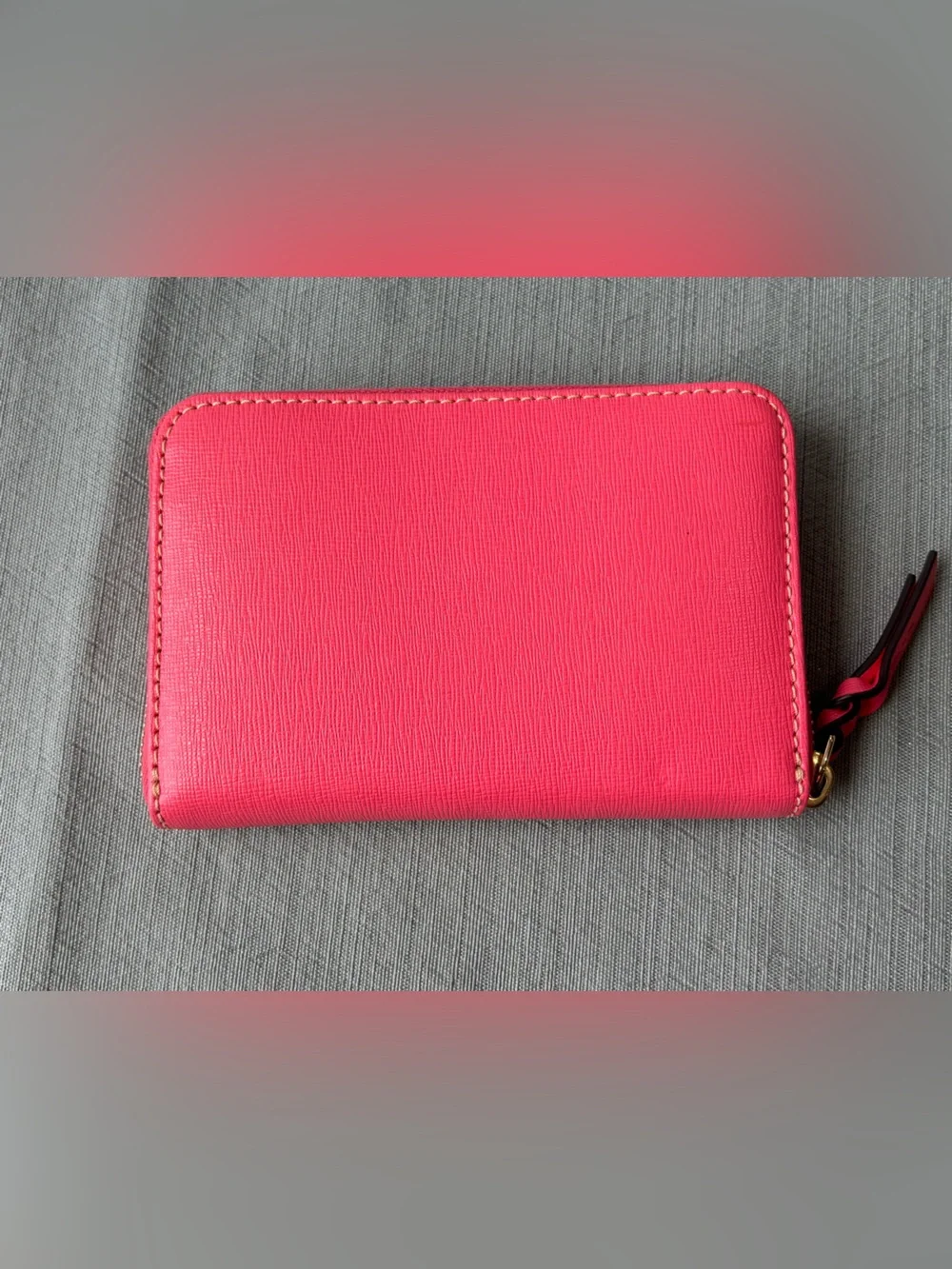 Dooney Bourke Bubblegum Bright Pink Zip Around Wallet Saffiano Leather